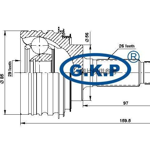 TO-08 CV Joint Nadia 4WD SXN15 25*56*26